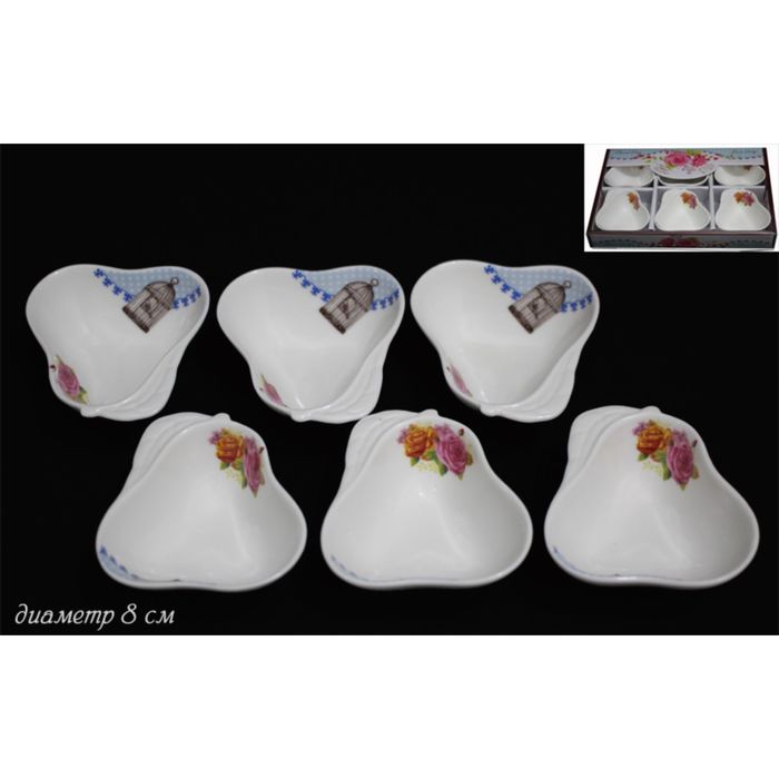 Набор розеток "Роза", 6 предметов, в подарочной упаковке
