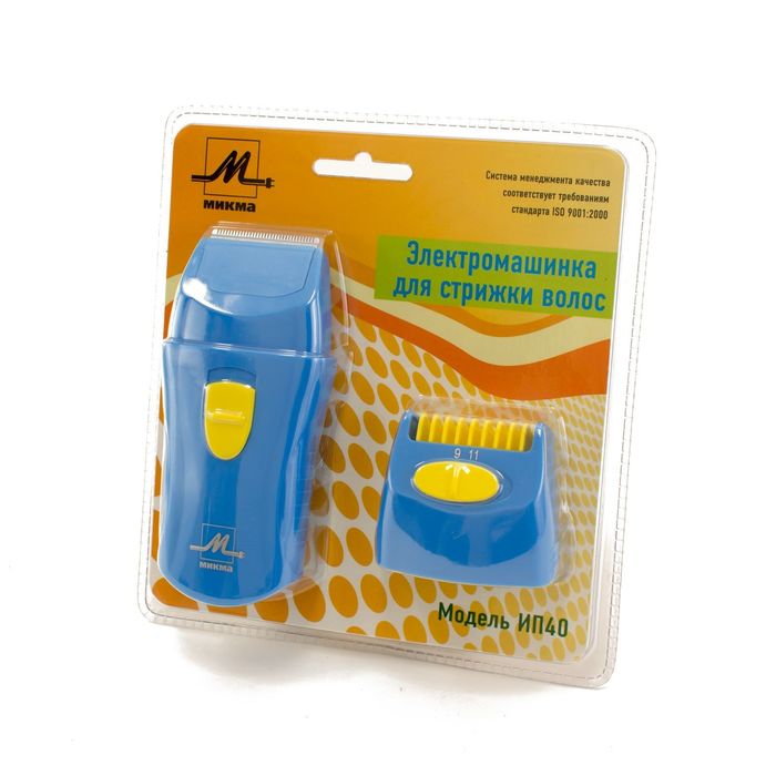 Машинка для стрижки ИП-40, 2 Вт, 2*ААА, триммер