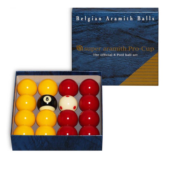Шары Super Aramith Pro-Cup 8Pool, d-50,8мм, биток d-47,6мм
