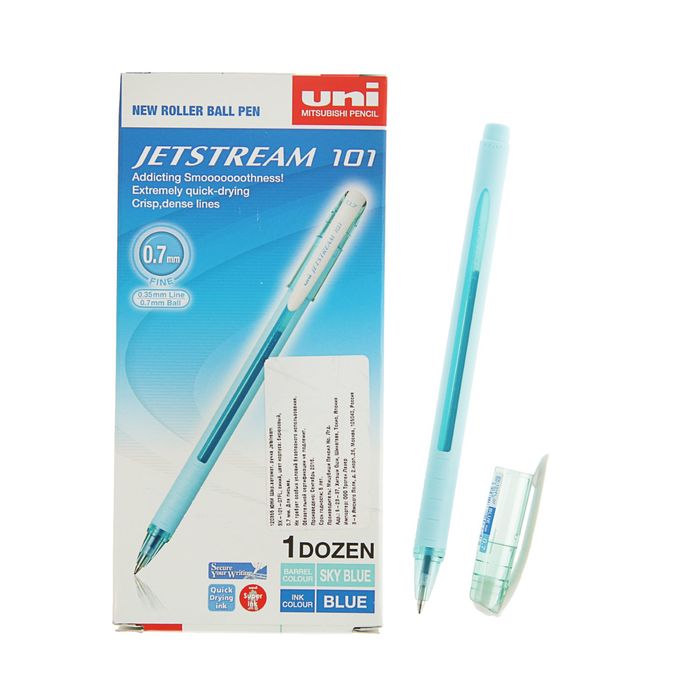 Ручка шариковая автомат UNI Jetstream SX-101-07FL 0.7мм синие чернила, бирюзовый корпус