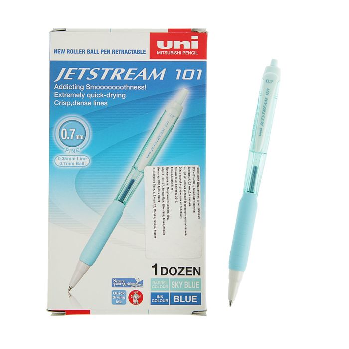 Ручка шариковая автомат UNI Jetstream SXN-101-07FL 0.7мм синие чернила, бирюзовый корпус