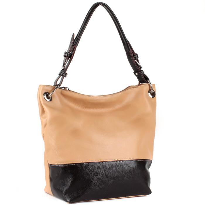 Сумка женская, отдел на молнии, цвет бежевый/коричневый