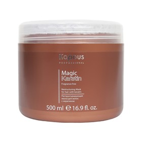 

Реструктурирующая маска для волос Kapous Magic Keratin, с кератином, 500 мл