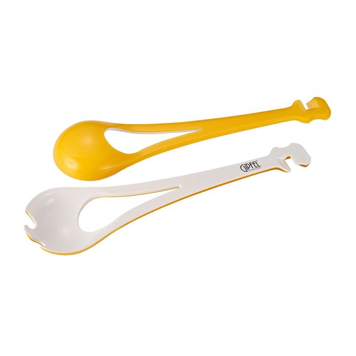 Набор приборов для салата AMADEUS: вилка, ложка 28х7х2,5 см, жёлтый