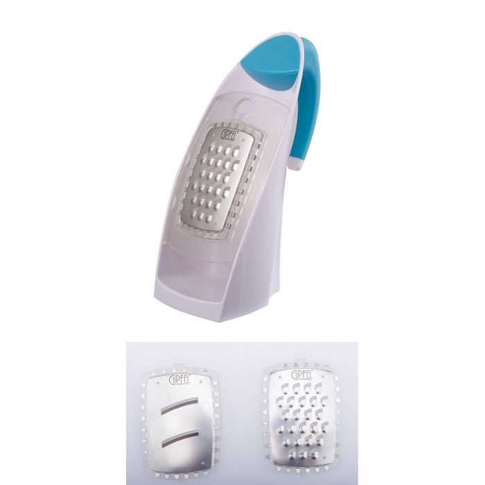 Терка DESPEGUE, 11,5х10х23 см на стойке, два лезвия, голубая