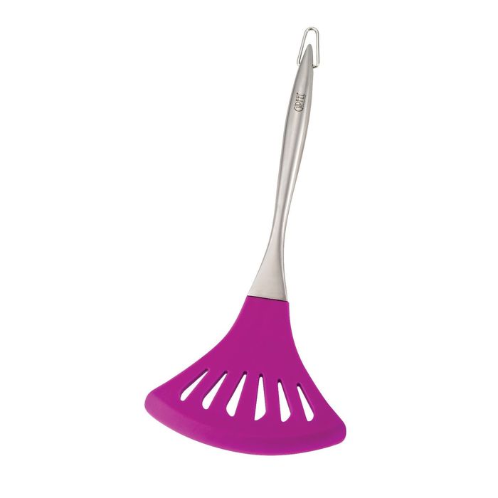 Лопатка для рыбы, 37х15,5 см, с прорезями, розовая