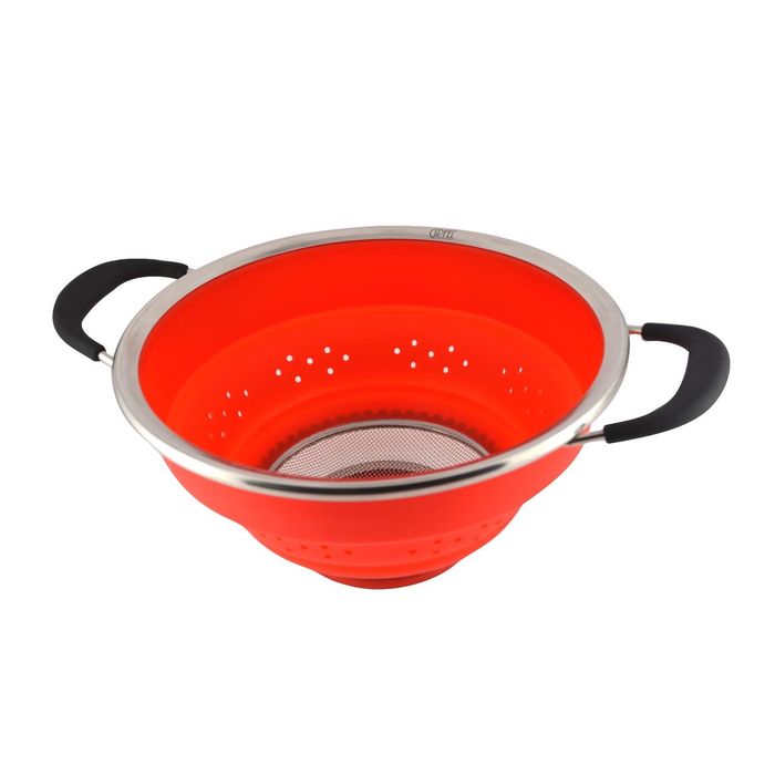 Дуршлаг складной, 25 см, красный