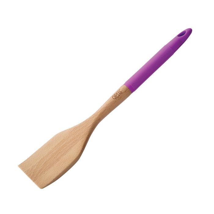 Лопатка деревянная EMILIE, 35,6х6х2 см, с силиконовой фиолетовой ручкой