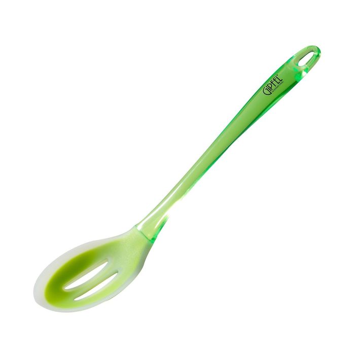 Ложка с прорезями DIVA, 32,5х6,5 см, зелёная