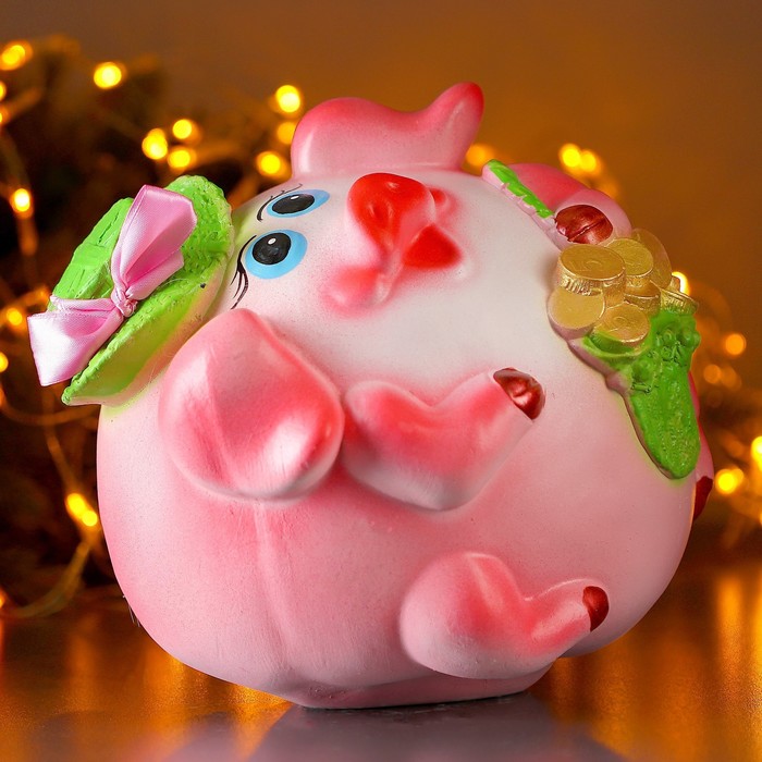 Копилка "Свинья шар в шляпе" 30см