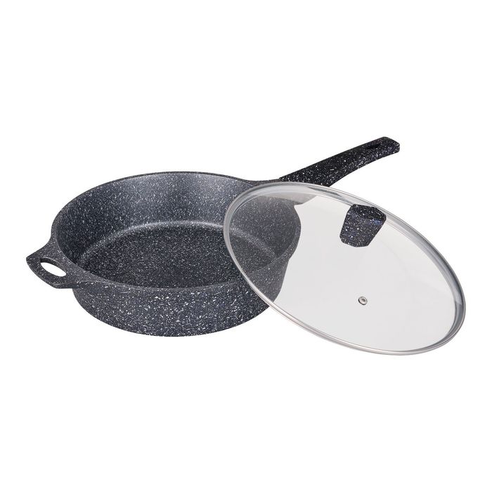 Сотейник с крышкой d=28 см, с мраморным покрытием