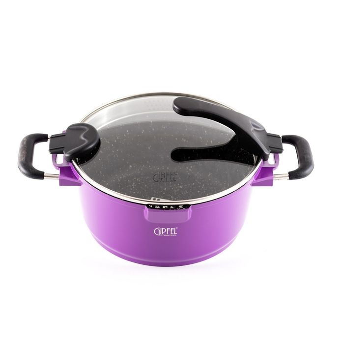 Кастрюля CHIC 24x11,5 см, 4,4 л, темно-фиолетовая
