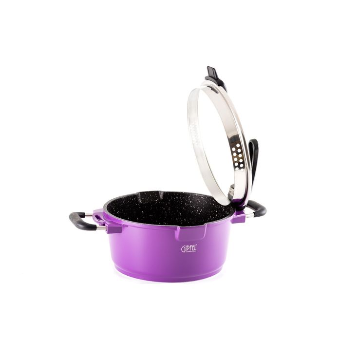 Кастрюля CHIC 28x13,5 см, 7 л, темно-фиолетовая