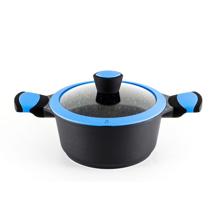 Кастрюля SANDRA 20х9,5 см, 2,46 л, стеклянная крышка с силиконовым ободком