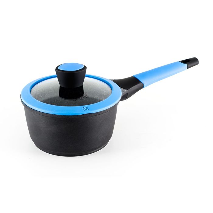 Ковш SANDRA 16х8,5 см, 1,46 л, стеклянная крышка с силиконовым ободком