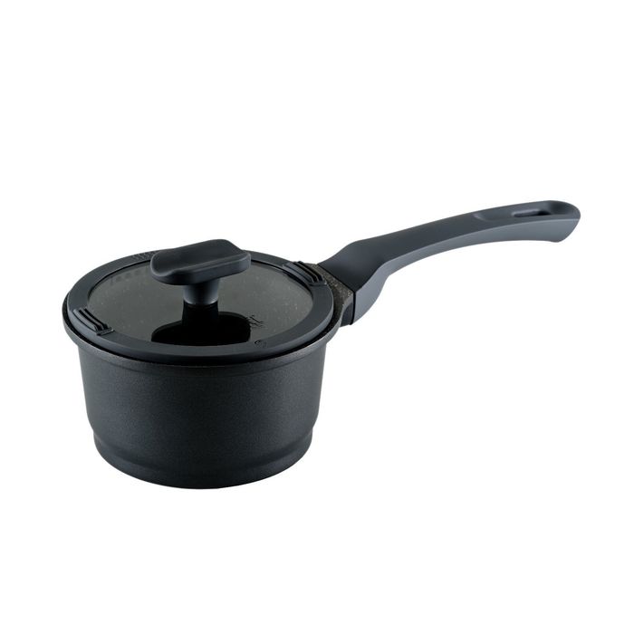 Ковш Veding 16х9,5 см, 1,5 л, со стеклянной крышкой