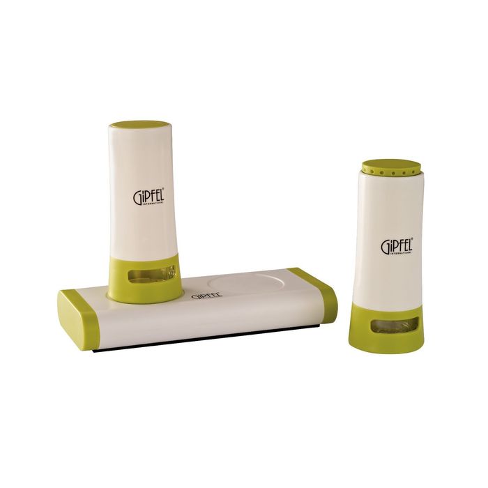 Набор для приправ MERCURY, 3 предмета, 14х8х12 см, зелёный