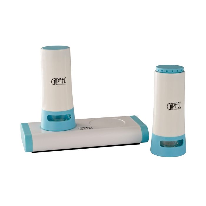 Набор для приправ MERCURY, 3 предмета, 14х8х12 см, голубой