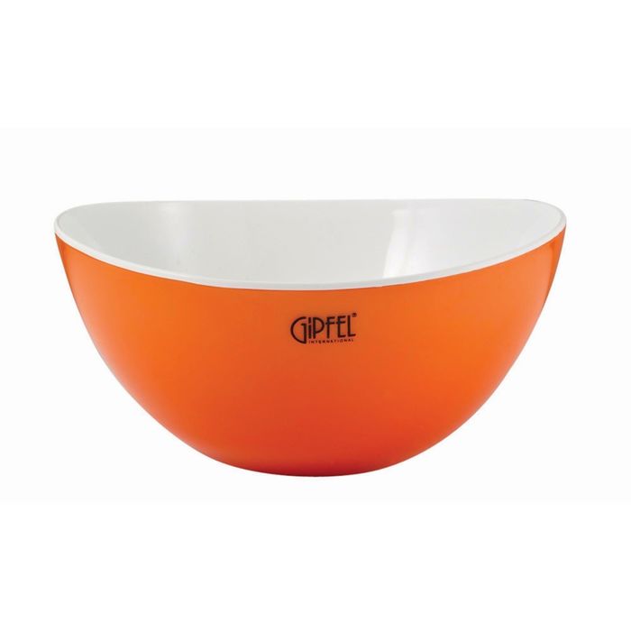 Салатница с двойными стенками 25,5х12,5 см, оранжевая