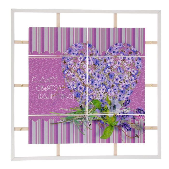 Ключница открытая "Цветочное сердце" 45х45х5 см