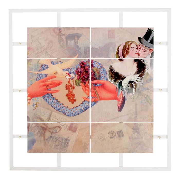 Ключница открытая "Сердце с голубем" 54х54 см