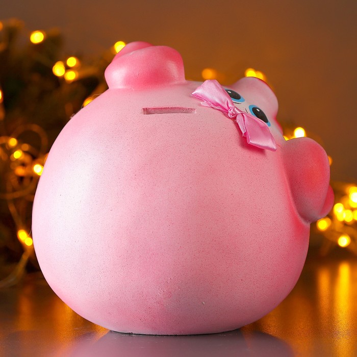 Копилка "Свинья шар с корзинкой" 30см