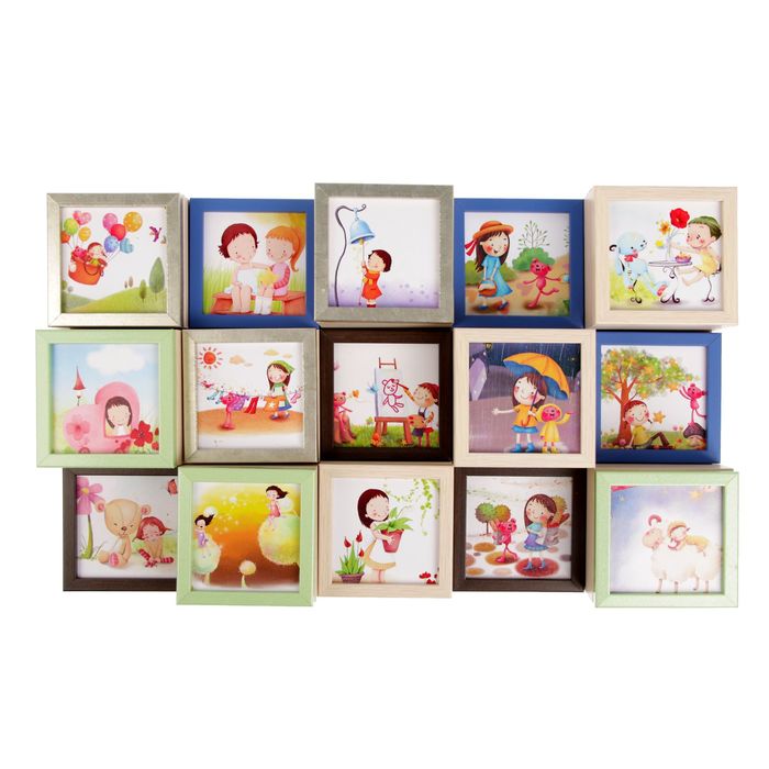 Фоторамка на 15 фото 10х10 см "Любовь" с отделами для хранения