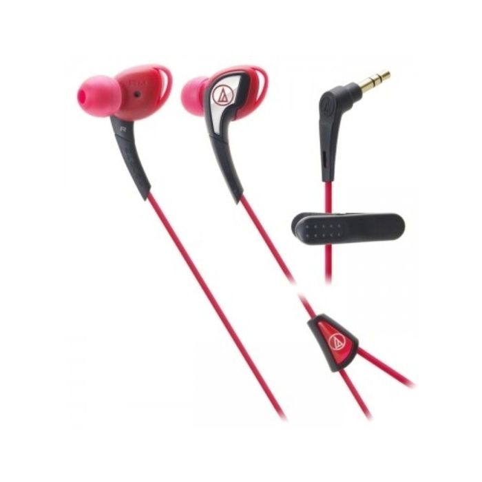 Наушники AUDIO-TECHNICA ATH-SPORT2 RD, спортивные, черно-розовые