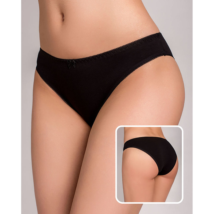 Трусы женские слипы миди Т-02 цвет черный, р-р 46