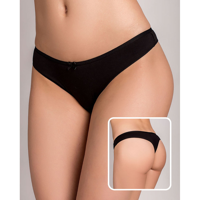 Трусы женские стринги Т-20 цвет черный, р-р 44