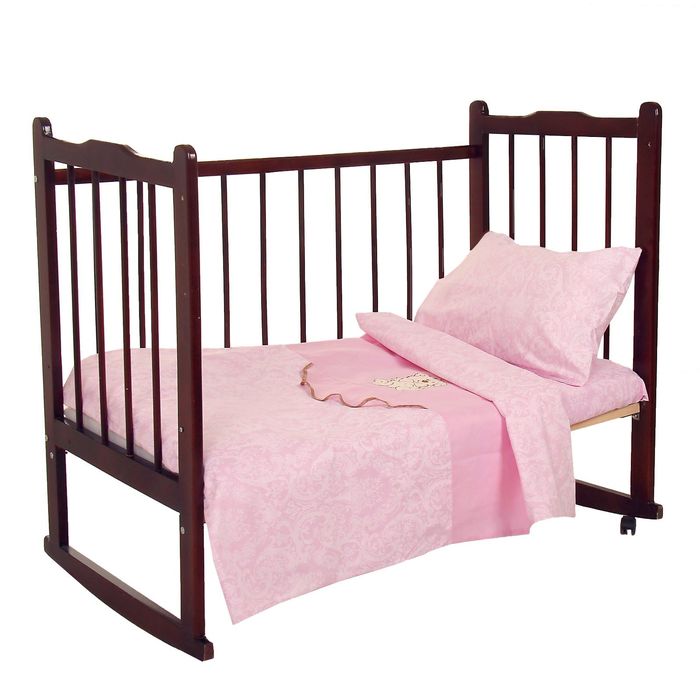 Детское постельное бельё (3 предмета), цвет розовый 07.27