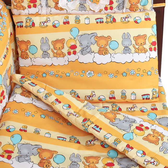 Комплект в кроватку (7 предметов), цвет бежевый микс 200