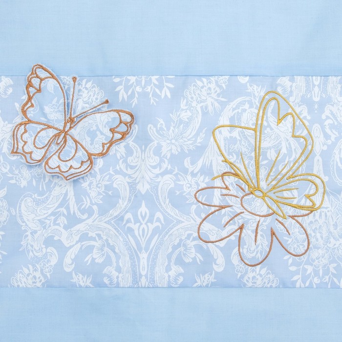 Комплект в кроватку "Бабочки" (7 предметов), цвет голубой 45