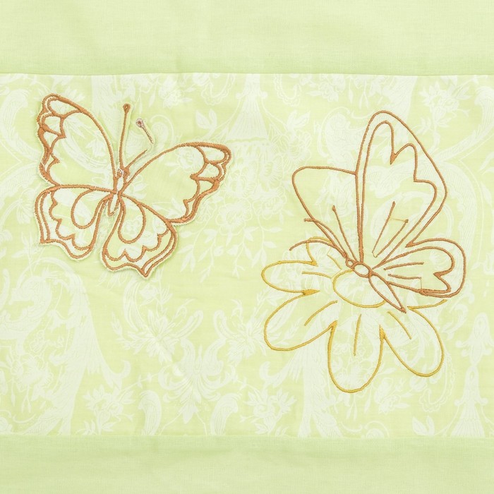 Комплект в кроватку "Бабочки" (7 предметов), цвет зелёный 45