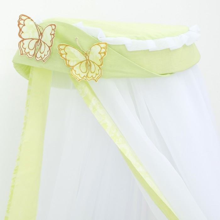 Комплект в кроватку "Бабочки" (7 предметов), цвет зелёный 45