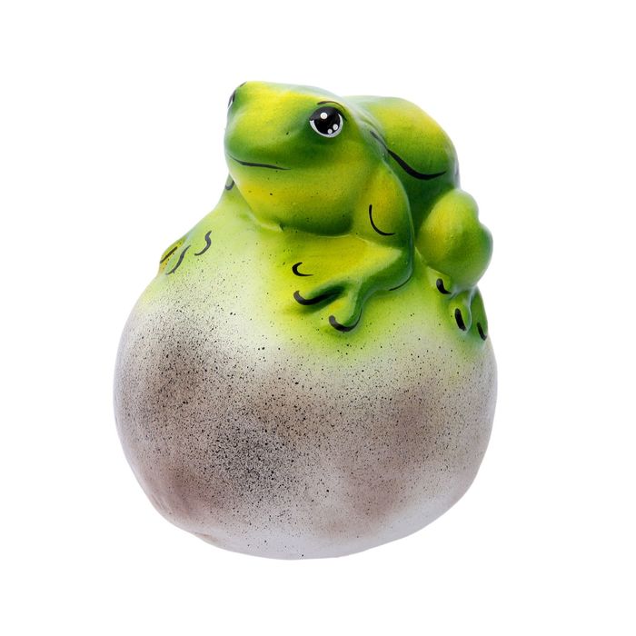 Садовая фигура "Лягушка на камне" 19см
