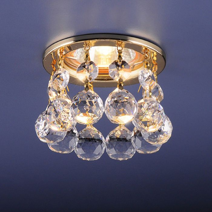 Светильник Elektrostandard MR16 GU5.3 2051 золото/прозрачный, с хрусталем