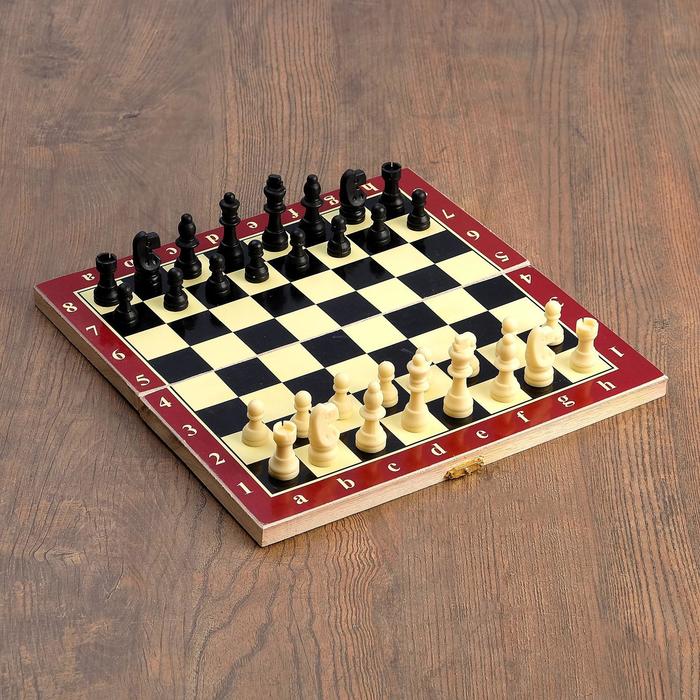 Настольная игра 3 в 1 "Карнал": нарды, шахматы, шашки, фишки - дерево, фигуры - пластик