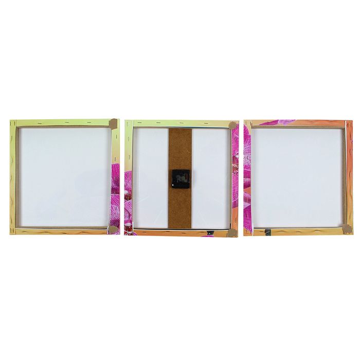 Часы настенные модульные «Фиолетовые орхидеи», 35 × 110 см