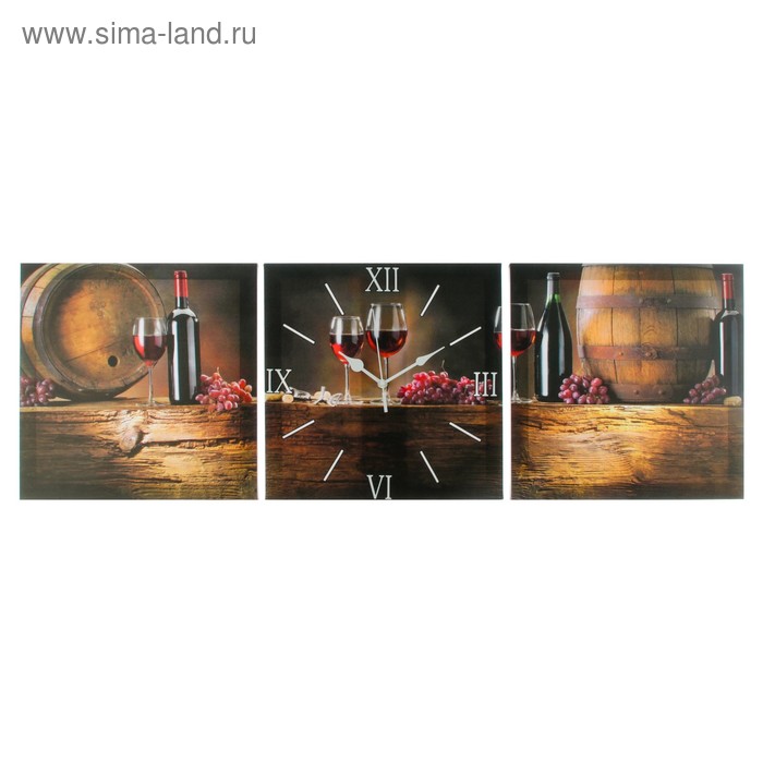 Часы настенные, модульные, серия: Интерьер, Вино, 35х110 см