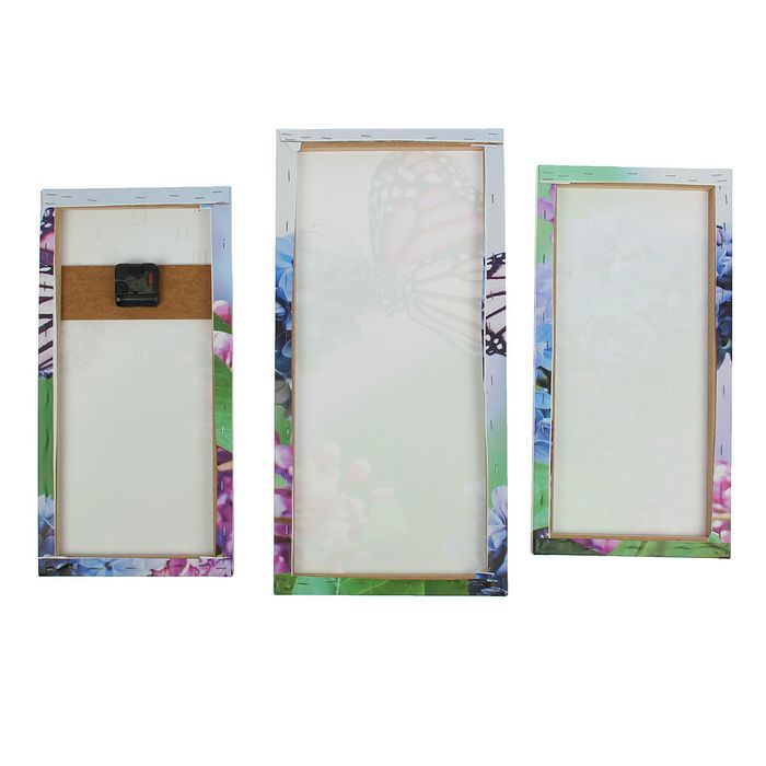 Часы настенные модульные «Бабочка на цветках», 60 × 80 см