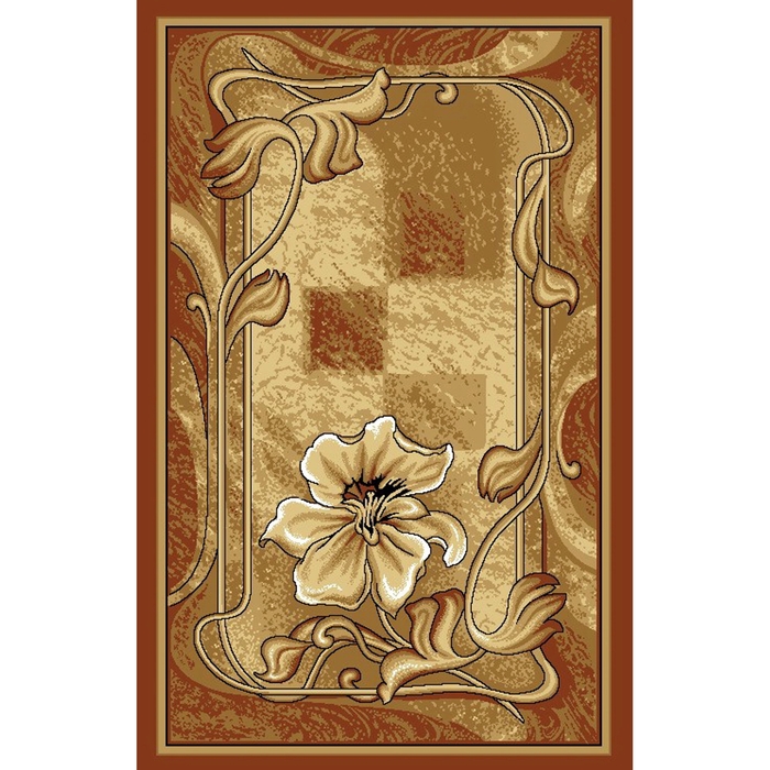 Ковер Магнолия, размер 80х125 см, цвет красный, войлок 195 г/м2