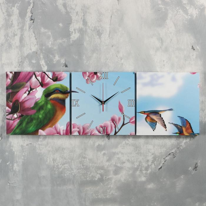 Часы настенные модульные «Колибри», 35 × 110 см