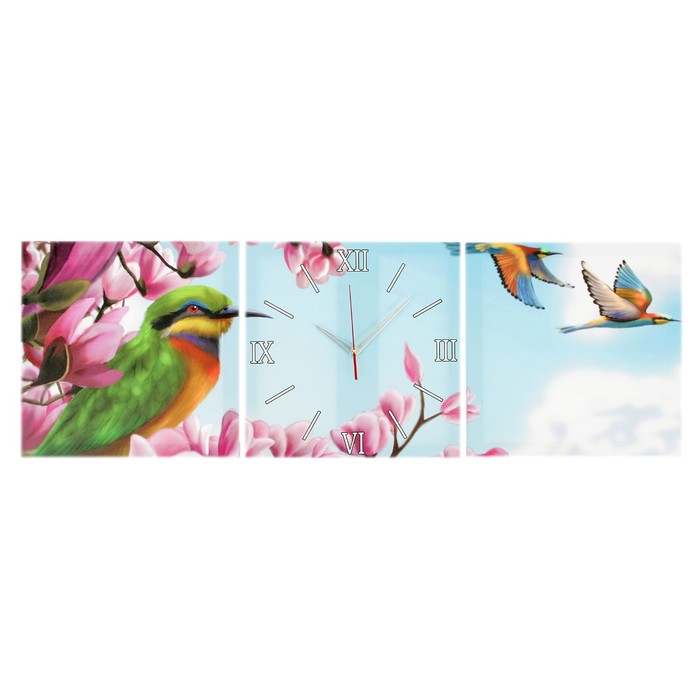 Часы настенные модульные «Колибри», 35 × 110 см