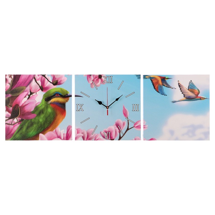 Часы настенные модульные «Колибри», 35 × 110 см