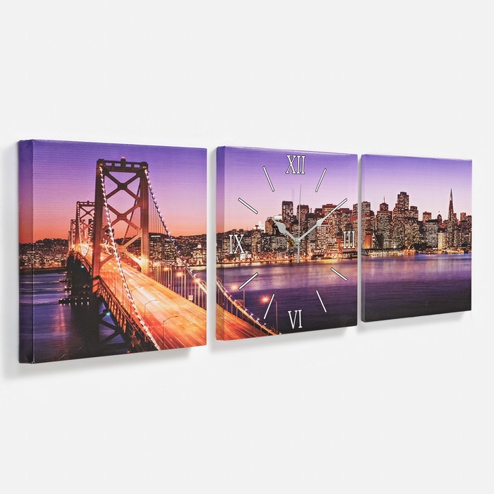 Часы настенные модульные «Мост», 35 × 110 см