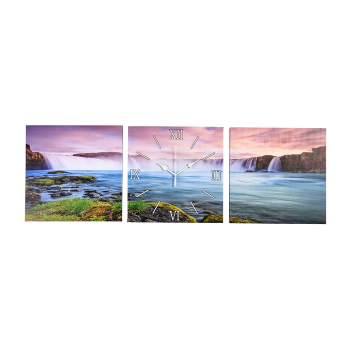 Часы настенные модульные «Водопады», 35 × 110 см