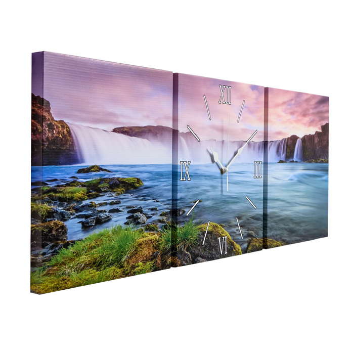 Часы настенные модульные «Водопады», 35 × 110 см