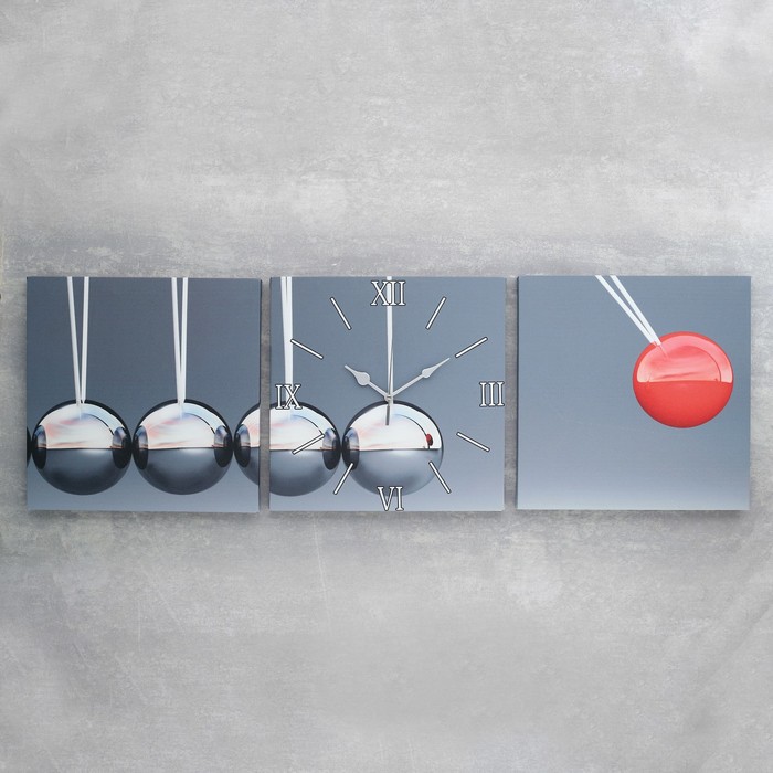 Часы настенные модульные «Шарики», 35 × 110 см