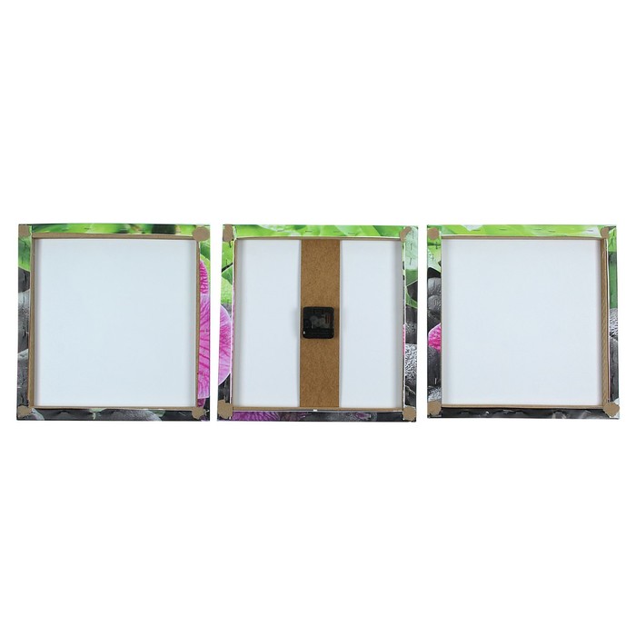 Часы настенные модульные «Орхидея на камне», 35 × 110 см